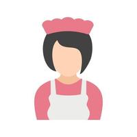 Girl as Waitress Flat Color Icon vector