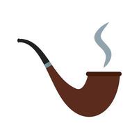 Lit Smoking Pipe Flat Color Icon vector