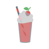 Strawberry Milkshake Flat Color Icon vector