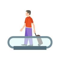 Horizontal Escalator Flat Color Icon vector