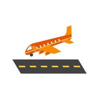 Flight Landing Flat Color Icon vector