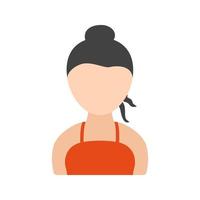 Girl in High Pony Flat Color Icon vector