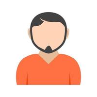 Man in Chin Strap Flat Color Icon vector