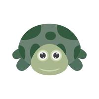 Turtle Face Flat Color Icon vector