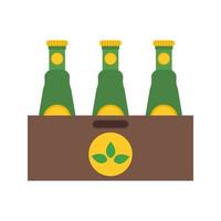 Pack of Beers Flat Color Icon vector