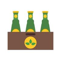 Pack of Beers Flat Color Icon vector