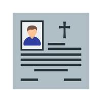 Obituary Flat Color Icon vector