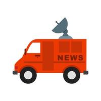 News Van II Flat Color Icon vector