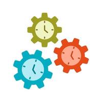 Time Management Flat Color Icon vector