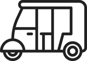 icono de línea de rickshaw vector