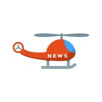 News Helicopter Flat Color Icon vector