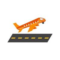 Flight Takeoff Flat Color Icon vector