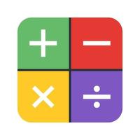 Math Symbols I Flat Color Icon vector