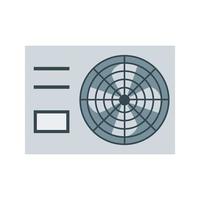 AC Outside Unit Flat Color Icon vector
