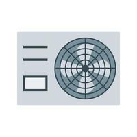 AC Outside Unit Flat Color Icon vector