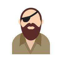 Male Pirate Flat Color Icon vector