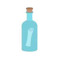 Scroll in Bottle Flat Color Icon vector