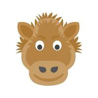 Boar Face Flat Color Icon vector