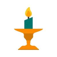 Candle on Stand Flat Color Icon vector