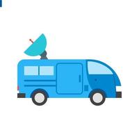 News Van I Flat Color Icon vector