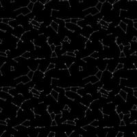 Constellations Hand Drawn. Doodle Seamless Pattern vector