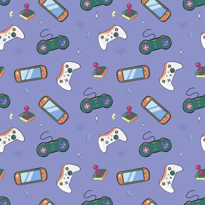 Cute Seamless Abstract Pattern In Game Style.
