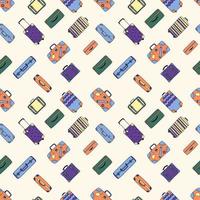 Seamless Pattern With Suitcases. Hand Drawn Flat Vector Illustration. The Concept Of Ttravel.