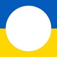 Vector flag of Ukraine with round place for quote text. Accurate dimensions and official colors for story social media. Symbol of patriotism and freedom. This file is suitable for digital editing