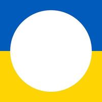 Vector flag of Ukraine with round place for quote text. Accurate dimensions and official colors for story social media. Symbol of patriotism and freedom. This file is suitable for digital editing