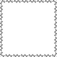 square shaped black frame made of plants on white isolated background vector