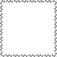 square shaped black frame made of plants on white isolated background vector