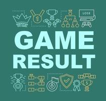 Game result word concepts banner. Esports competition. Cyber championship winner and loser. Presentation, website. Isolated lettering typography idea with linear icons. Vector outline illustration