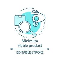 Minimum viable product concept icon. MVP. Giving donation. Charity. Receiving grant. Investment search idea thin line illustration. Vector isolated outline drawing. Editable stroke