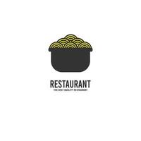 logotipo de restaurante de fideos vector
