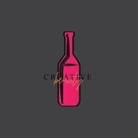 alcoholic beverage logo, wine logo vector