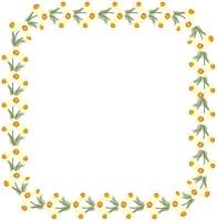 Flowers round frame. Vector illustration in cartoon style