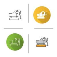 Bench vice icon. Flat design, linear and color styles. Leg vice. Isolated vector illustrations