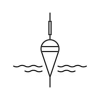 Fishing float linear icon. Thin line illustration. Bobber. Angling equipment. Contour symbol. Vector isolated outline drawing