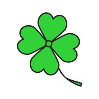 Four leaf clover color icon. Symbol of success and good luck. Isolated vector illustration