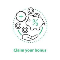 Bonus offers concept icon. Profit idea thin line illustration. Banking. Vector isolated outline drawing