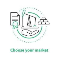 Choosing market segment concept icon. Business strategy idea thin line illustration. Vector isolated outline drawing