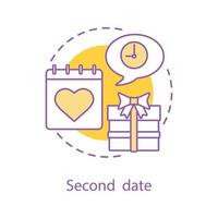 Second date concept icon. Romantic relationships idea thin line illustration. Vector isolated outline drawing