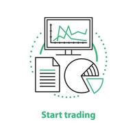 Start trading concept icon. Market access idea thin line illustration. Vector isolated outline drawing