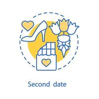 Second date concept icon. Romantic relationships idea thin line illustration. Vector isolated outline drawing