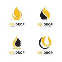 Diseño de ilustración de vector de plantilla de logotipo de gota de aceite