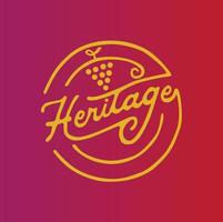 Vector logo illustration heritage wine