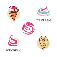 vector de logotipo de helado cupcake de hielo congelado