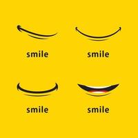 Smile icon Vector Template Design in Yellow Background