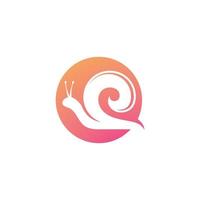 Snails logo vector  on white background