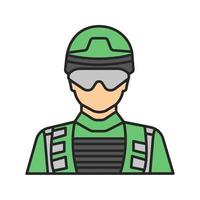 icono de color de soldado. militar. ilustración vectorial aislada vector